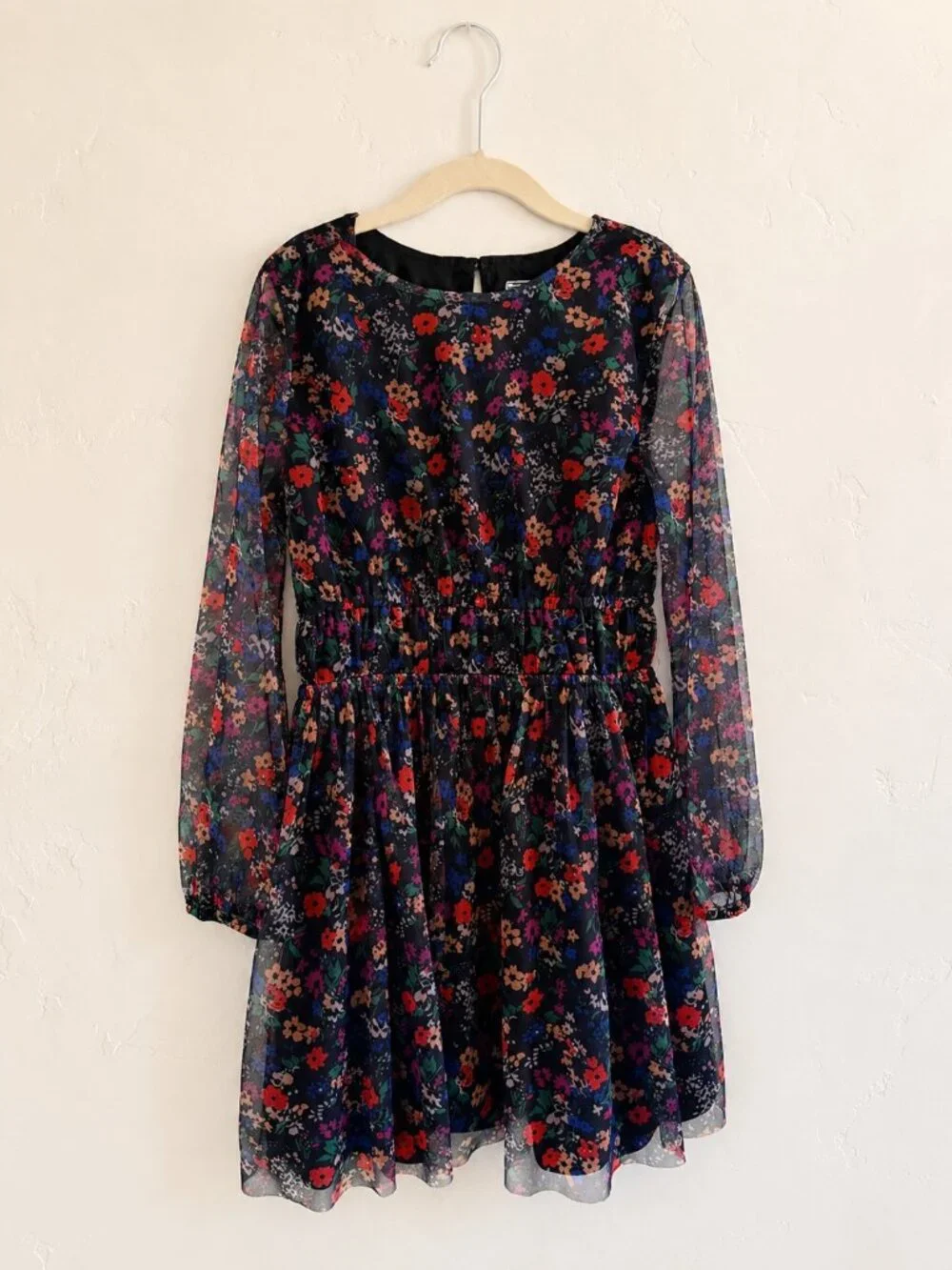 GAP floral black mesh dress